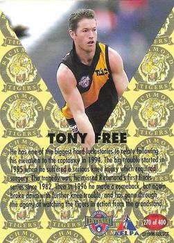 1996 Select AFL #270 Tony Free Back